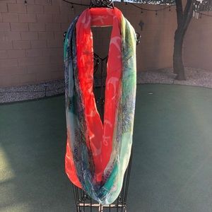 Pair of Spring Scarves - Anchors & Leaves - EUC